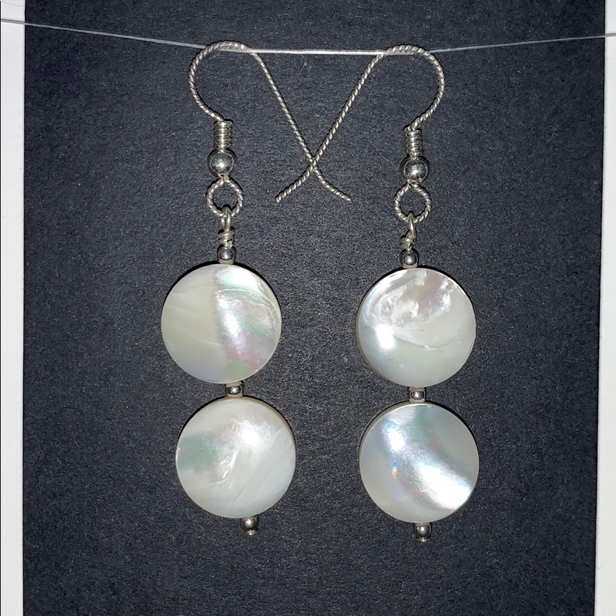 White Mother Of Pearl Earrings